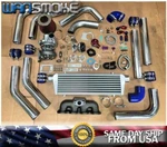 92-01 Honda Prelude H22A1 H22A4 H22A5 T3T4 .63 Turbo Kit Manifold Intercooler Bl. Fixed Price $739.50.
