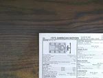 1972 American Motors Amc 255 Hp 401 Ci V8 4BBL Sun Tune Up Chart Great Shape!. Fixed Price $19.95.